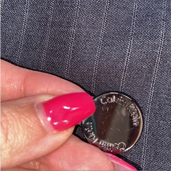 Calvin Klein button down gray pinstripe blazer - Picture 4 of 6